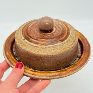 Vintage Laurentian Pottery Tundra Butter Dish Lid | Jean Kominik | Canada
